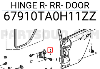 Honda 67910TA0H11ZZ HINGE R- RR- DOOR