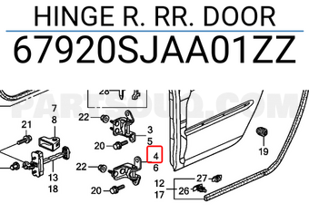 Honda 67920SJAA01ZZ HINGE R. RR. DOOR