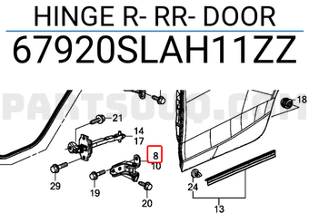 Honda 67920SLAH11ZZ HINGE R- RR- DOOR