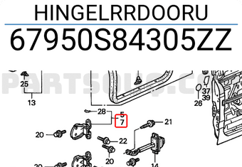 Honda 67950S84305ZZ HINGELRRDOORU