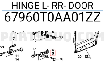 Honda 67960T0AA01ZZ HINGE L- RR- DOOR