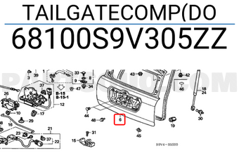Honda 68100S9V305ZZ TAILGATECOMP(DO