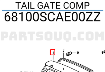 Honda 68100SCAE00ZZ TAIL GATE COMP