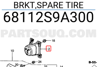 Honda 68112S9A300 BRKT,SPARE TIRE