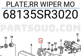 Honda 68135SR3020 PLATE,RR WIPER MO