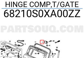 Honda 68210S0XA00ZZ HINGE COMP,T/GATE