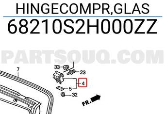 Honda 68210S2H000ZZ HINGECOMPR,GLAS