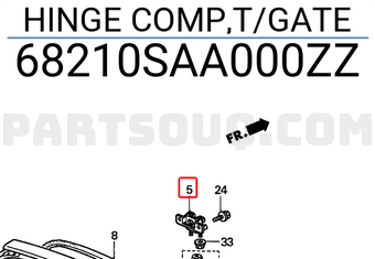 Honda 68210SAA000ZZ HINGE COMP,T/GATE