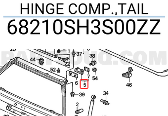Honda 68210SH3S00ZZ HINGE COMP.,TAIL