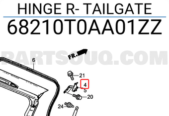 Honda 68210T0AA01ZZ HINGE R- TAILGATE