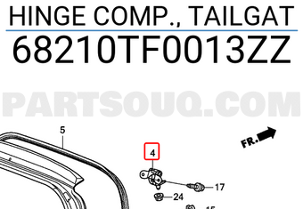 Honda 68210TF0013ZZ HINGE COMP., TAILGAT