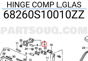 Honda 68260S10010ZZ HINGE COMP L,GLAS