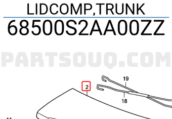 Honda 68500S2AA00ZZ LIDCOMP,TRUNK