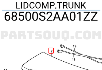 Honda 68500S2AA01ZZ LIDCOMP,TRUNK