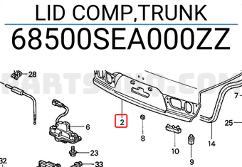 Honda 68500SEA000ZZ LID COMP,TRUNK