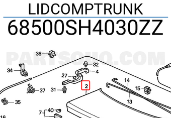Honda 68500SH4030ZZ LIDCOMPTRUNK