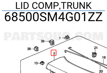 Honda 68500SM4G01ZZ LID COMP,TRUNK