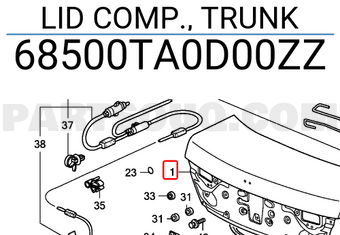 Honda 68500TA0D00ZZ LID COMP., TRUNK