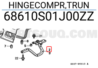 Honda 68610S01J00ZZ HINGECOMPR,TRUN