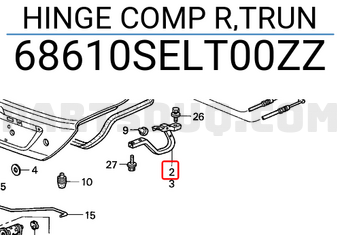 Honda 68610SELT00ZZ HINGE COMP R,TRUN