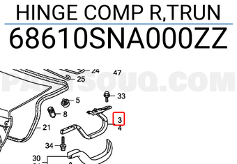 Honda 68610SNA000ZZ HINGE COMP R,TRUN
