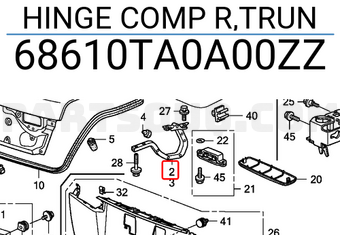 Honda 68610TA0A00ZZ HINGE COMP R,TRUN