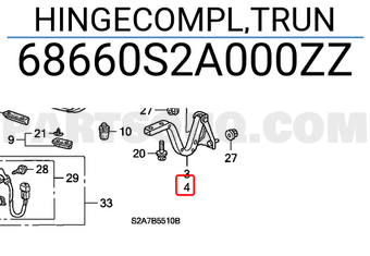 Honda 68660S2A000ZZ HINGECOMPL,TRUN