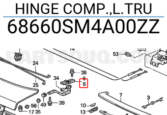 Honda 68660SM4A00ZZ HINGE COMP.,L.TRU