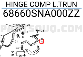 Honda 68660SNA000ZZ HINGE COMP L,TRUN