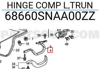Honda 68660SNAA00ZZ HINGE COMP L,TRUN