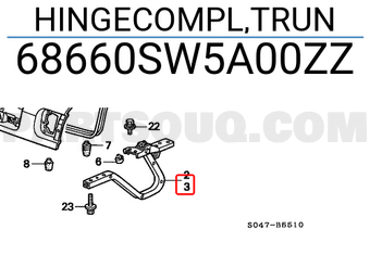 Honda 68660SW5A00ZZ HINGECOMPL,TRUN