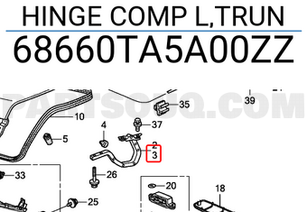 Honda 68660TA5A00ZZ HINGE COMP L,TRUN