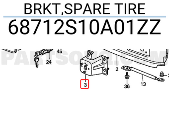 Honda 68712S10A01ZZ BRKT,SPARE TIRE