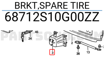 Honda 68712S10G00ZZ BRKT,SPARE TIRE