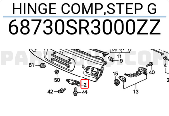 Honda 68730SR3000ZZ HINGE COMP,STEP G