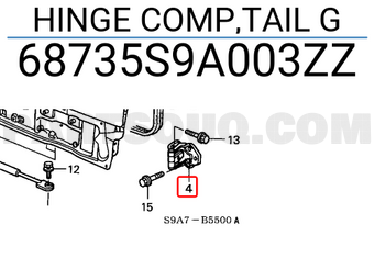 Honda 68735S9A003ZZ HINGE COMP,TAIL G