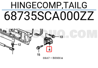 Honda 68735SCA000ZZ HINGECOMP,TAILG