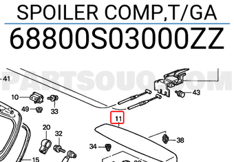 Honda 68800S03000ZZ SPOILER COMP,T/GA