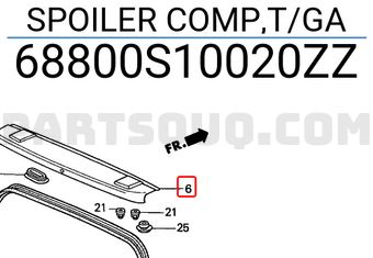 Honda 68800S10020ZZ SPOILER COMP,T/GA