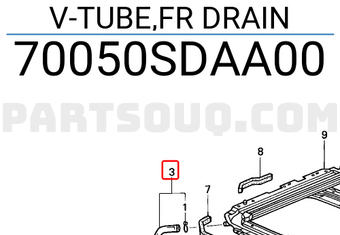 Honda 70050SDAA00 V-TUBE,FR DRAIN