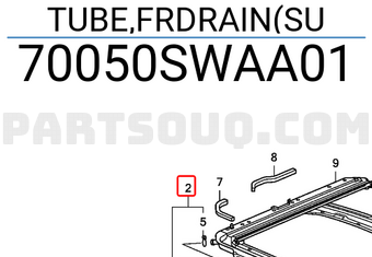 Honda 70050SWAA01 TUBE,FRDRAIN(SU