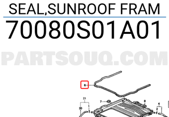 Honda 70080S01A01 SEAL,SUNROOF FRAM