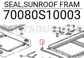 Honda 70080S10003 SEAL,SUNROOF FRAM