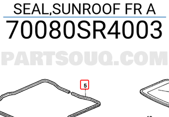 Honda 70080SR4003 SEAL,SUNROOF FR A