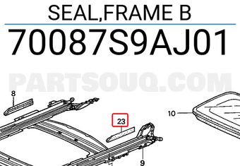 Honda 70087S9AJ01 SEAL,FRAME B