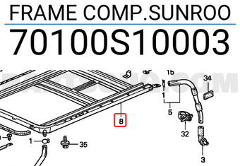 Honda 70100S10003 FRAME COMP.SUNROO