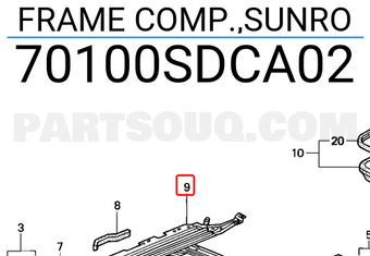 Honda 70100SDCA02 FRAME COMP.,SUNRO