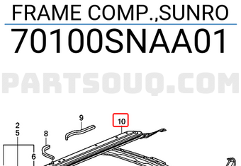 Honda 70100SNAA01 FRAME COMP.,SUNRO