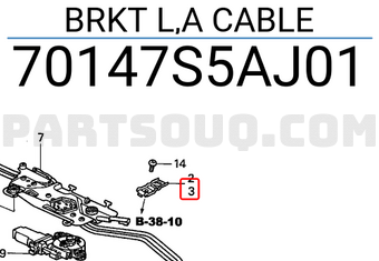 Honda 70147S5AJ01 BRKT L,A CABLE