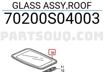 Honda 70200S04003 GLASS ASSY,ROOF